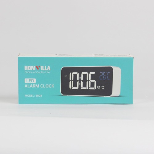 HOMVILLA Digital Alarm Clock with Big LED Temperature Display, Portable Black - Picture 9 of 13