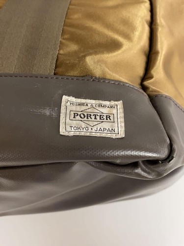 PORTER Tote Bag Nylon Camel Authentic Men D:7.09” H:13.39” W:14.57” 2577 - Picture 5 of 6