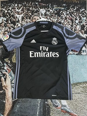 Adidas 2016/17 Real Madrid third black Isco soccer jersey Size M