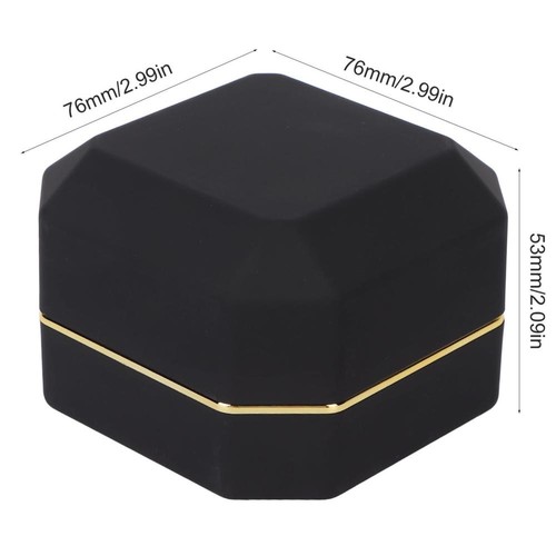 Caja de regalo de joyería con iluminación LED pendiente oreja perno vitrina para boda (negro) - Imagen 8 de 23