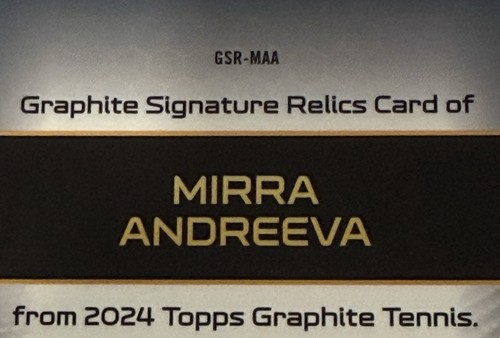 2024 Topps Graphite Tennis Mirra Andreeva Signature Relics Auto RPA Refractor RC - Picture 4 of 4