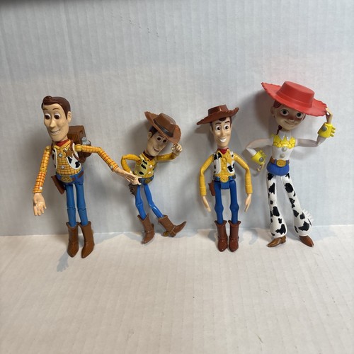 Disney Pixar Toy Story Woody Jesse Posable Action Figures with Hats Lot