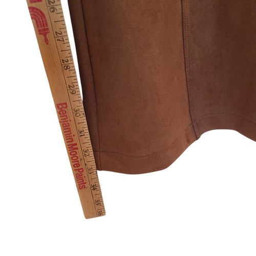 SPANX Faux Suede Flare Pants Pull On Stretchy Slimming Brown Medium Comfort - Picture 4 of 6