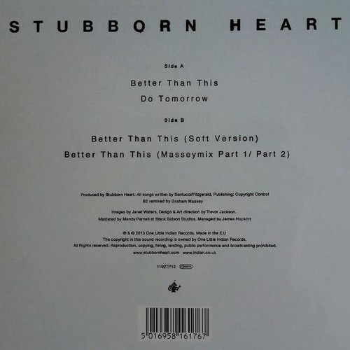 Stubborn Heart Better Than This 12" vinyl Europe One Little Indian 2013 12 inch - Picture 2 of 2