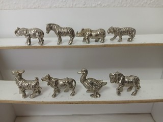 Beide Sätze Metallfiguren Waldtiere und Haustiere D 1985