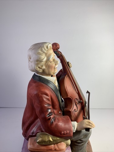 Vintage Melody In Motion Cellist Musician Playing Bass Violin Made In Japan 12" - Picture 8 of 11