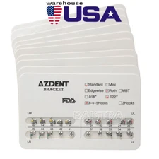 20 Packs Dental Orthodontic Bracket Braces Standard Roth .022 Hooks 3-4-5 AZDENT