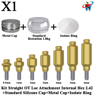 1x Kit Straight OT Loc Attachment Int Hex 2.42 Standard Silicone Metal Cap Ring 