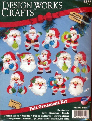 NEU!!! FILZ/PAILLETTEN/PERLEN ORNAMENT SET "SANTA FUN" 13 ORNAMENTE - Bild 1 von 3