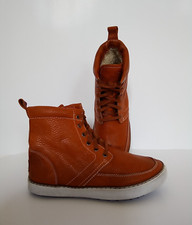 UGG Australia Women Brown Pebbled Leather Ankle Boots Sheepskin Fur Lined Size 8
