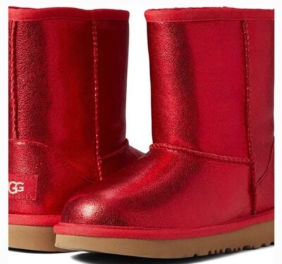 New Ugg Classic ll Metallic Sparkle Samba Red Boots Size 5 fashion party