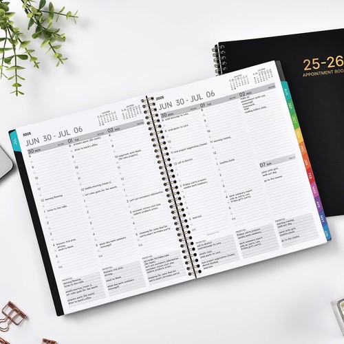 2025-2026 Appointment Book/Planner Weekly Monthly Large 9" x 11", July 2025 - Picture 2 of 8