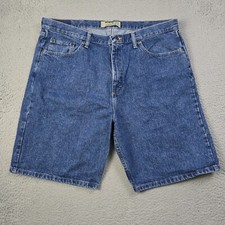 Wrangler Jean Shorts Mens 40 Blue Denim Outdoor Workwear 9in Retro 90s Logo