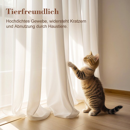 2er Pack Gardinen Stores Vorhang Voile Vorhänge transparent Hochwertige Gardine - Bild 8 von 22