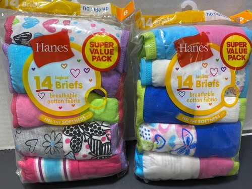 NEW Hanes Super Value 14 Pack Brief Underwear~Girls's size 8~Cotton~ - Picture 2 of 3