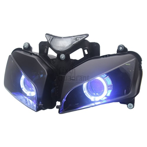White+Blue Double Angel Eyes Headlight Assembly LED For Honda CBR1000RR 2004-06 - Picture 18 of 24
