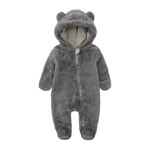 Bear Hooded Romper Jumpsuit Bodysuit Clothes Outfits New-born Baby Boy Girl Kids - Picture 23 of 31