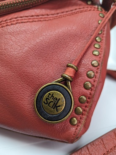 The Sak Cayenne Deena Leather FoldOver Crossbody Bag Red Pebbled Leather 🐘 - Picture 5 of 23