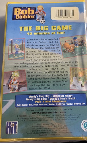 Bob the Builder - The Big Game (VHS, 2002, Clam Shell Case) New & Sealed - v1 - Picture 2 of 2