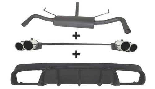 Sportauspuff Doppel 100/90mm für Alfa Romeo Giulietta 1.4 1.6 mit Diffusor - Bild 2 von 3