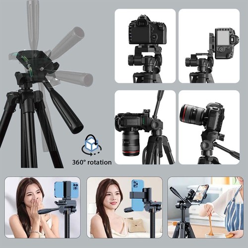 Lightweight Aluminium Tripod Telescopic Camera DSLR Stand With Phone Holder UK - Picture 15 of 17