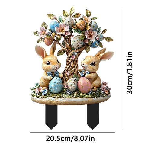Ornaments Lawn Stake Decorations Easter Bunny Garden Stake with Rabbit for Lawn - Picture 8 of 11