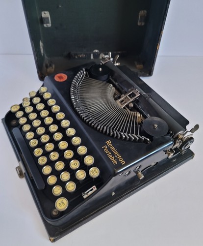 Antique 1930s Remington Portable Typewriter Model No 1 Black Hardshell Case GUC - Picture 12 of 14