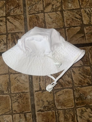 Sombrero de playa blanco Boonie cara sonriente bebé (muestra algo de desgaste) unisex - Imagen 3 de 3