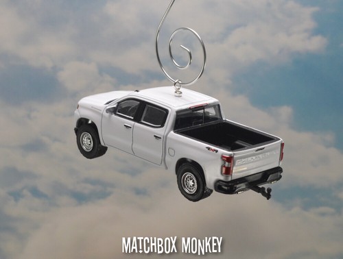 Chevy Silverado 1500 2019 camioneta pickup doble cabina blanco adorno de Navidad Adorno 4x4 - Imagen 11 de 12