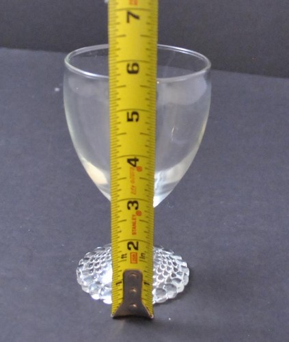 Base de hobnail de vidrio transparente de colección copa de agua vino copa de aproximadamente 5 5/8" W5 - Imagen 9 de 11