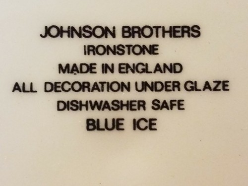 lot 4 WHALE TAIL 10" BLUE ICE dinner plates Johnson Bros England Ironstone - Picture 3 of 7