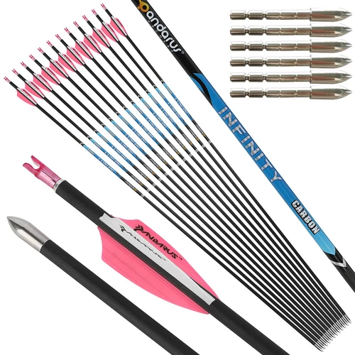 12X Pure Carbon Arrows SP200-1500 ID4.2 Archery Bow Hunting Target PANDARUS
