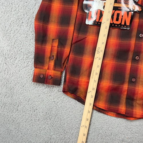 Dixxon Flannel Shirt Boys Large Orange Plaid Button Up Fender Stratocaster NEW - Picture 5 of 9