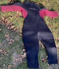 Xcel Duraflex Hydro Wetsuit 765 Rear Zip Fullsuit Women s Black/maroon Sz 10 EUC