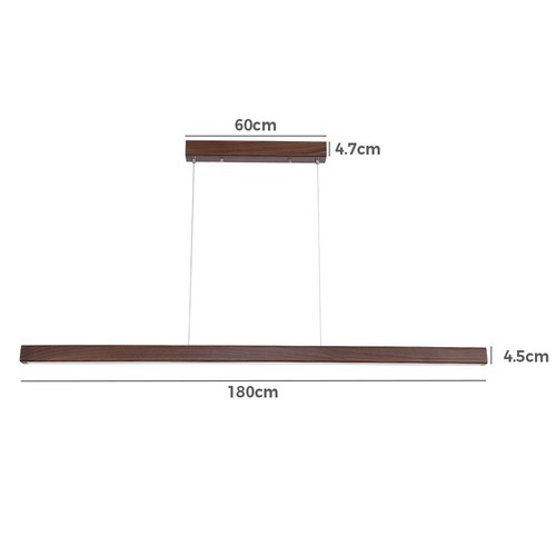 Krear Linear Pendant Light Walnut Led Kitchen Benchtop Pendant Lamp - Picture 4 of 6