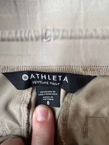 Athleta Womens Travel Venture High Rise Tapered Jogger Pant Athleisure Beige 8 - Picture 5 of 10
