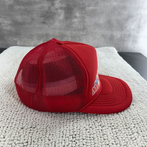 SOMBRERO CUERDA CAMIONERO SNAPBACK MALLA MT RAINIER VINTAGE AÑOS 90 OSFA SENDERISMO ROJO WASHINGTON - Imagen 5 de 8