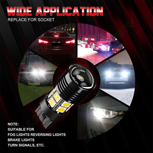 For Jeep Compass 2011-2019 White 7440 7443 LED Reverse Backup Light Bulbs 2x - Picture 10 of 13