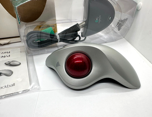 LOGITECH Cordless Wireless TrackMan Wheel TRACK BALL Computer Mouse (READ) - Picture 4 of 14