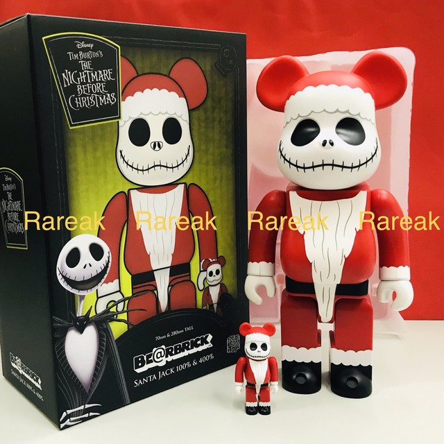 100/% Jack Skellington bearbrick 2pcs Medicom Be@rbrick Nightmare b4 Xmas 400%