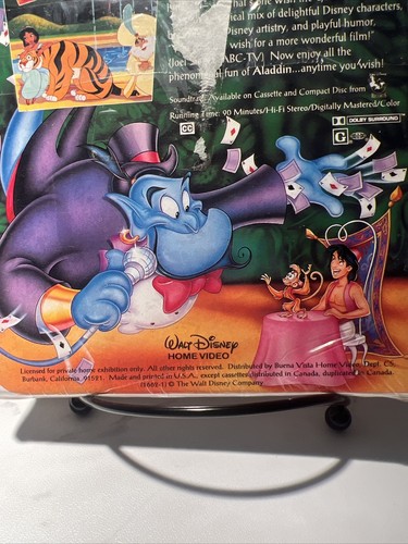 Walt Disney versiegelt Aladdin VHS schwarz Diamant Klassiker Klappschale NEU selten - Bild 6 von 7