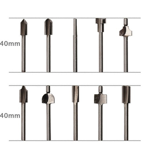 10 tlg. HSS Fräser-Set Holzfräse CNC Fräsen Oberfräse für Dremel, Proxxon etc. - Bild 1 von 6