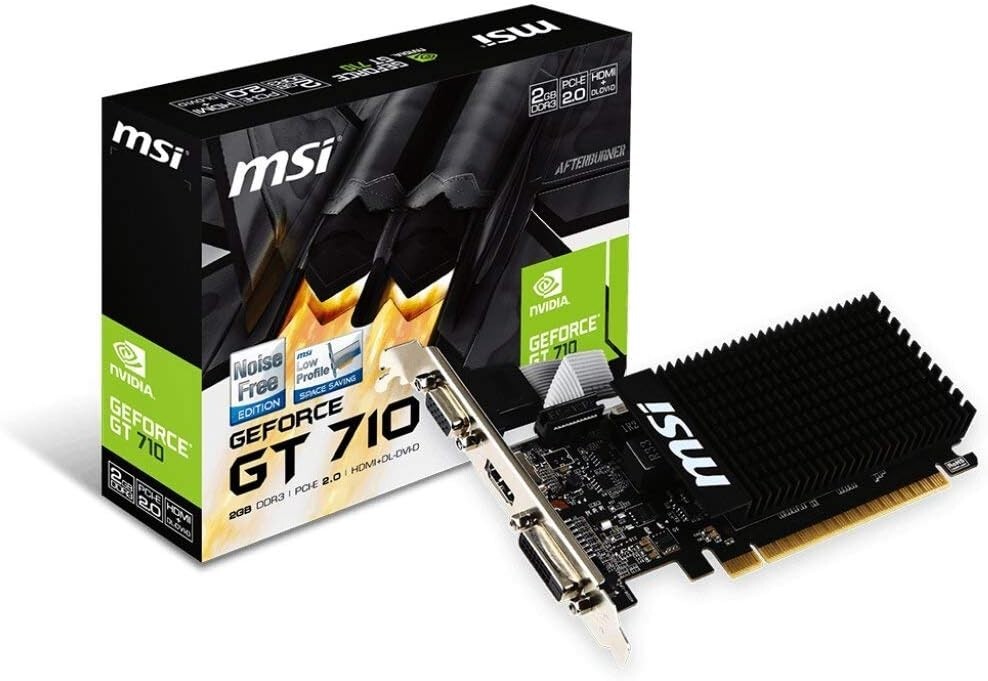 Carte Graphique MSI GT 710 V809-2000R DDR3 2GO RAM Ordinateur Pc Jeux Video 4k