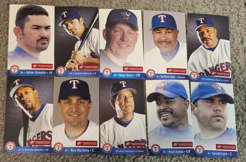 2004 & 2005 Texas Rangers Dr. Pepper Team Issued Cards Singles - Picture 33 of 76