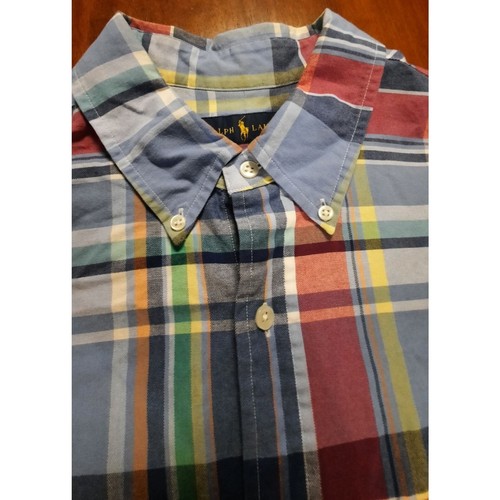 Ralph Lauren Men's XL Plaid Long Sleeve Button-Up Shirt Multi Color Polo Logo - Picture 5 of 11