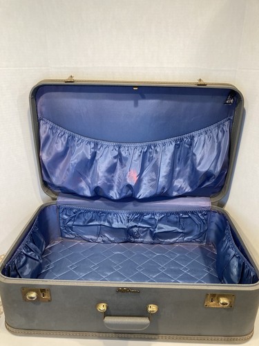 Vtg Lady Baltimore 2 Piece Luggage Set Blue No Keys - Picture 6 of 19