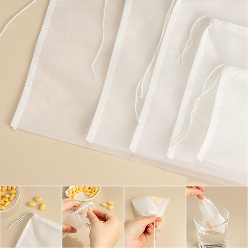 Colander Wine Strainer Nylon Fine Mesh Nut Milk Bag Cheese cloth Coffee Filter - Picture 3 of 17