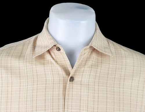 CAMPIA MODA Mens Beige Check L/S LUXURY EVENING SHIRT - M (L) - 48" - RRP £79 - Picture 7 of 12