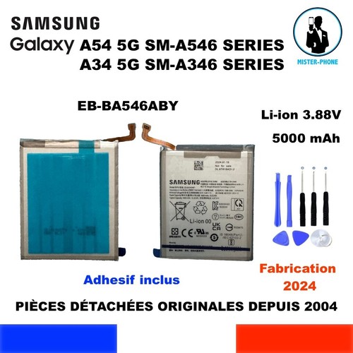 BATTERIE ORIGINALE DE 2024 SAMSUNG GALAXY A25 A34 A54 A55 5G EB-BA546ABY OEM - Photo 1 sur 11