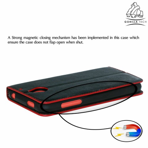 NEU STILVOLLES DESIGN SCHMALE LEDER FLIP GELDBÖRSE HÜLLE ABDECKUNG + Kostenloser Glasschutz - Bild 16 von 25